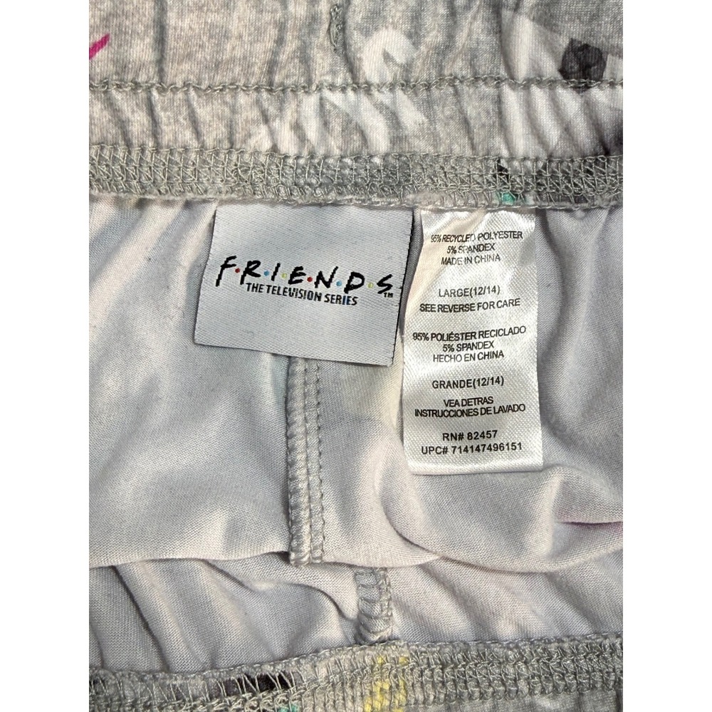 Friends Pajama Pants Women Large 12/14 Gray All Over Print Joggers 90s TV‎ Show - Picture 4 of 10
